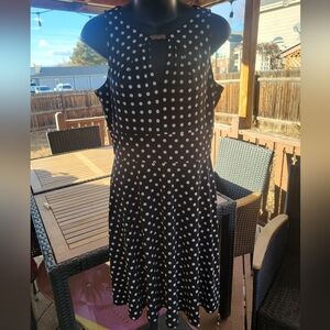 Liz Claiborne black and white polkadot dress size 6